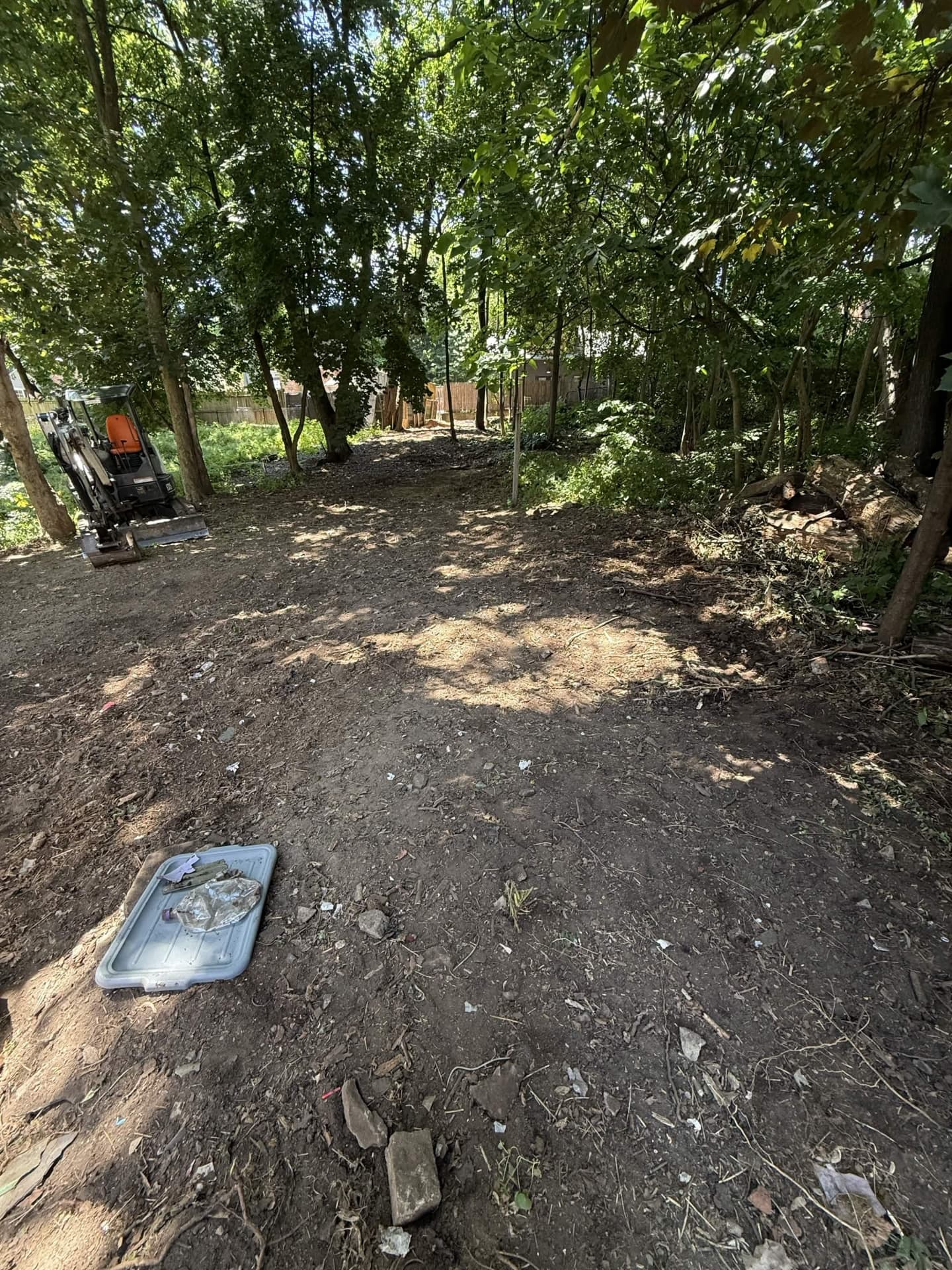 Cleared and leveled wooded lot ready for landscaping